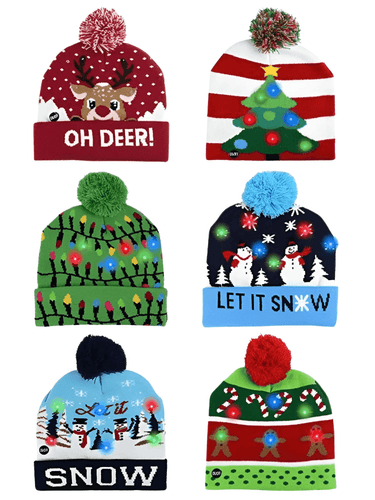 LED Winter Hats for Kids -, Hats , Drestiny , Australia, Black, Blue, Boys, Canada, Dark Red, Girls, Green, Hats, Light Blue, Navy, New Zealand, Red, Sky Blue, TD, United Kingdom, United States, White , Drestiny , www.shopdrestiny.com